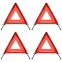 vidaXL Traffic Warning Triangles 4 pcs Red 56.5x36.5x44.5cm