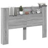 vidaXL Headboard Cabinet with LED Grey Sonoma 160 x 16.5 x 103.5 cm