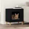 vidaXL Cat House Black 51 x 30 x 52 cm Engineered Wood