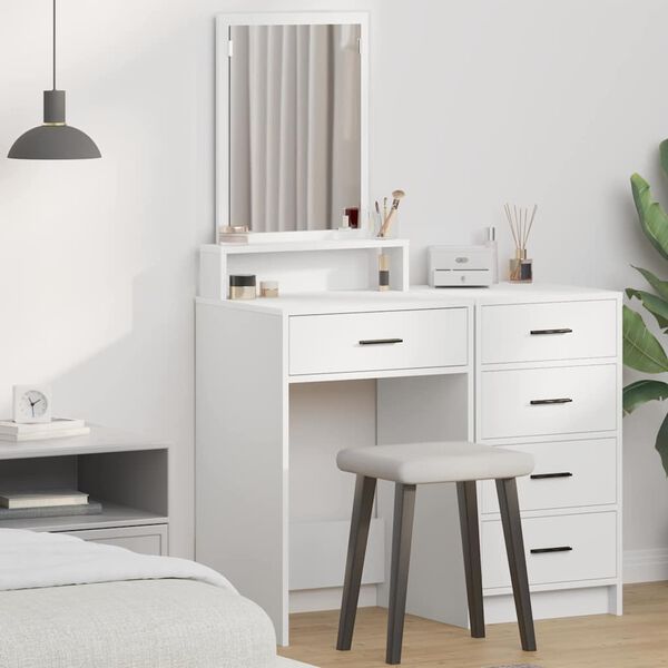 vidaXL Dressing Table White 50 x 41 x 140 cm Engineered Wood