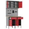 vidaXL Work Cabinet Set with Drawer with Shelf with Storage 6 pcs Red