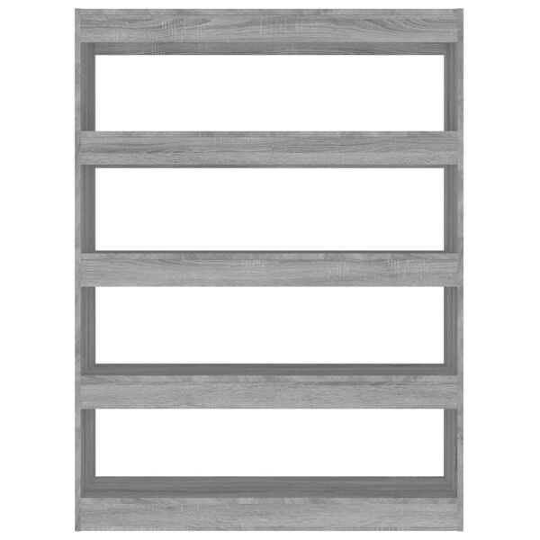 vidaXL Book Cabinet/Room Divider Grey Sonoma 100x30x135 cm