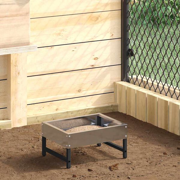 vidaXL Bird Feeder Silver 34 x 26 x 16 cm Galvanised Steel