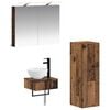 vidaXL Bathroom Cabinet Set 4 pcs Old Wood 40 x 10.5 x 60.5 cm