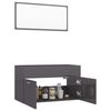 vidaXL 2 Piece Bathroom Furniture Set High Gloss Grey Engineered Wood