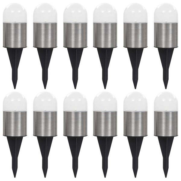 vidaXL Solar Ground Lights 12 pcs LED Lights White