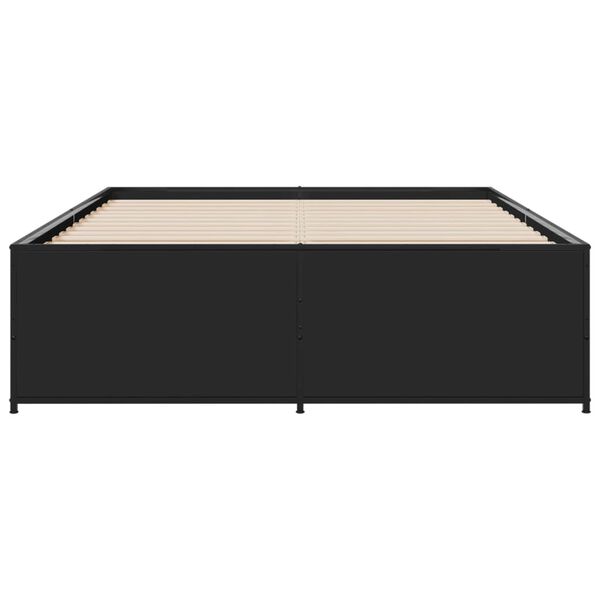 vidaXL Bed Frame without Mattress Black 140x190 cm
