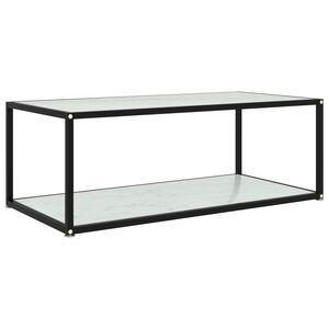 vidaXL Coffee Table White 100x50x35 cm Tempered Glass
