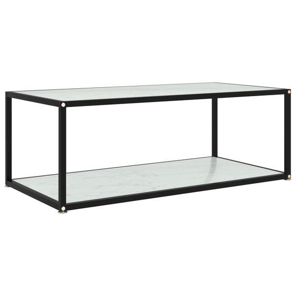 vidaXL Coffee Table White 100x50x35 cm Tempered Glass
