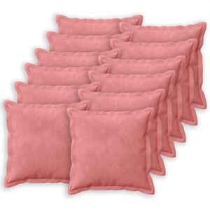 vidaXL Cushion Cover 12 pcs HOUTEN Pink 40 x 40 cm Velvet