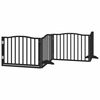 vidaXL Dog Gate with Door Foldable 6 Panels Black 480 cm Poplar Wood