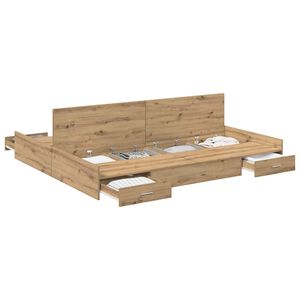 vidaXL Storage Bed Frame Artisan Oak 180 x 200 cm Engineered Wood