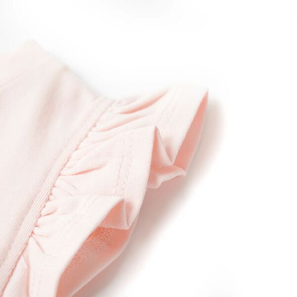 Kids' T-shirt with Ruffle Sleeves Soft Pink 104