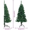 vidaXL Corner Artificial Christmas Tree Green 120 cm PVC and Metal