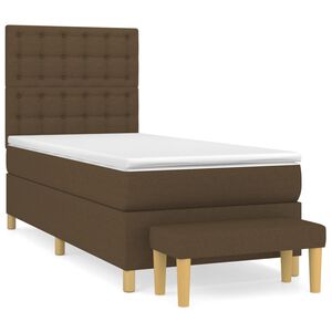 vidaXL Box Spring Bed with Mattress Dark Brown 80x200 cm Fabric
