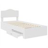 vidaXL Bed Frame with Headboard White 90 x 190 cm Engineered Wood