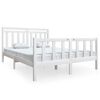vidaXL Bed Frame without Mattress White King Size Solid Wood