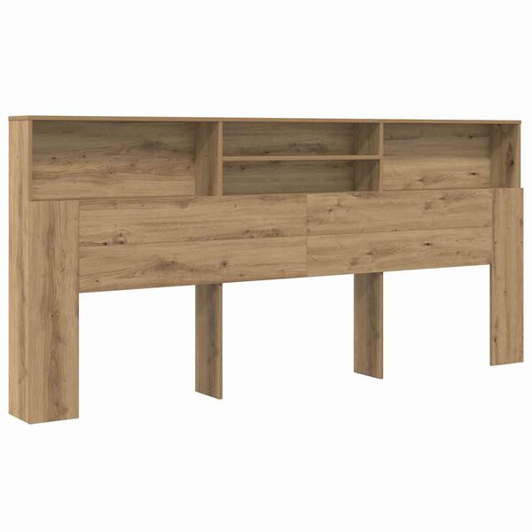 vidaXL Headboard Cabinet with Storage Artisan Oak 220 x 19 x 101.5 cm