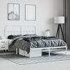 vidaXL Metal Bed Frame without Mattress with Headboard White 140x190cm