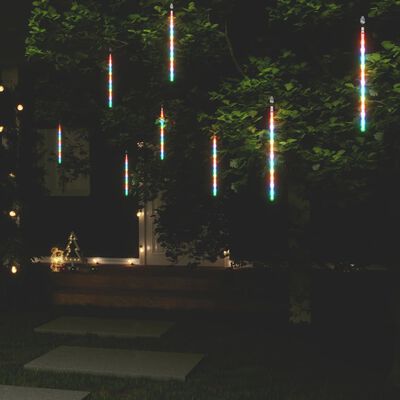 vidaXL Meteor Lights 8 pcs 30 cm Colourful 192 LEDs Indoor Outdoor
