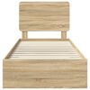 vidaXL Bed Frame with Headboard Sonoma Oak 90 x 190 cm Engineered Wood