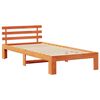 vidaXL Bed Frame with Headboard Wax Brown 100 x 200 cm Solid Pine Wood