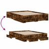 vidaXL Bed Frame with Drawers without Mattress Smoked Oak 120x200 cm