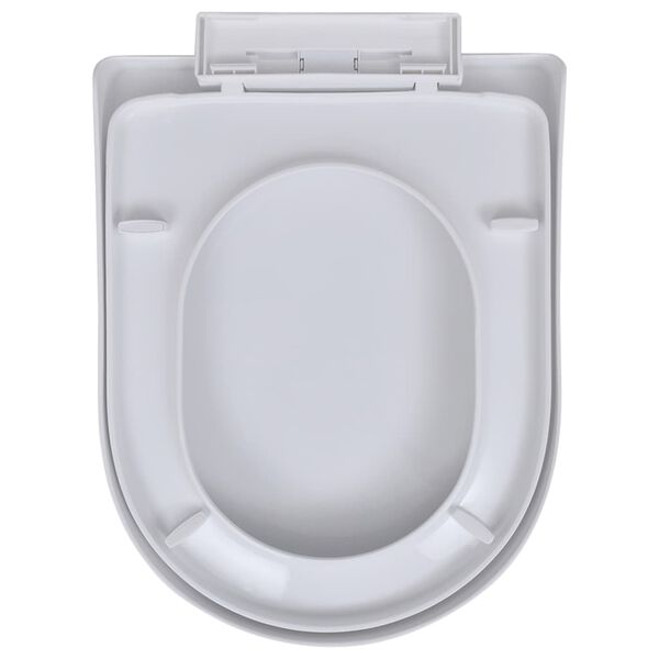 vidaXL Toilet Seats with Soft Close Lids 2 pcs Plastic White