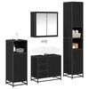 vidaXL Bathroom Furniture Set 4 pcs Black Oak Engineered Wood