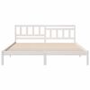 vidaXL Bed Frame with Headboard White 200 x 200 cm Solid Pine Wood