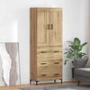 vidaXL Highboard with Drawer 2 pcs Artisan Oak Engineered Wood