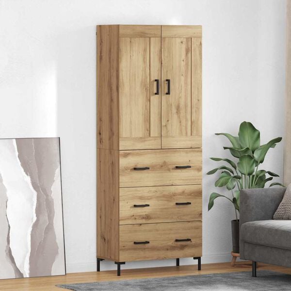 vidaXL Highboard with Drawer 2 pcs Artisan Oak Engineered Wood