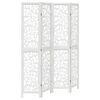 vidaXL Room Divider 4 Panels White Solid Wood Paulownia