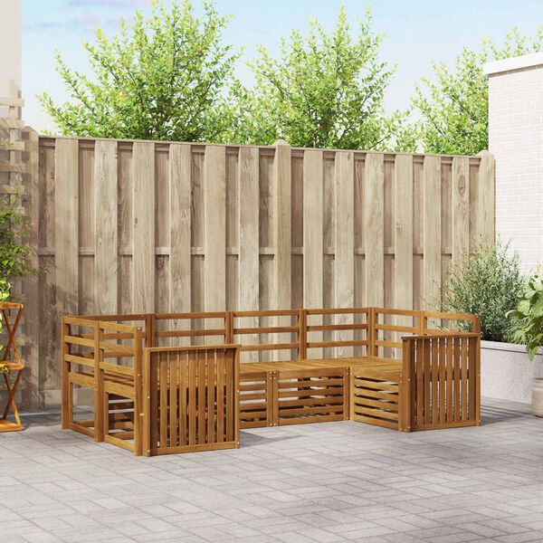 vidaXL Sofa Sets 6 pcs Natural Solid Acacia Wood