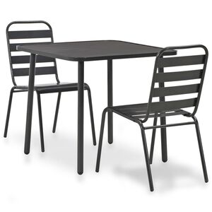 vidaXL Bistro Set | Dark Grey | E-coated and powder-coated steel | Standard