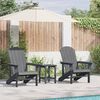 vidaXL Garden Chair 3 pcs Light Grey Polyethylene