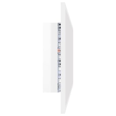 vidaXL LED Bathroom Mirror High Gloss White 100x8.5x37 cm Acrylic
