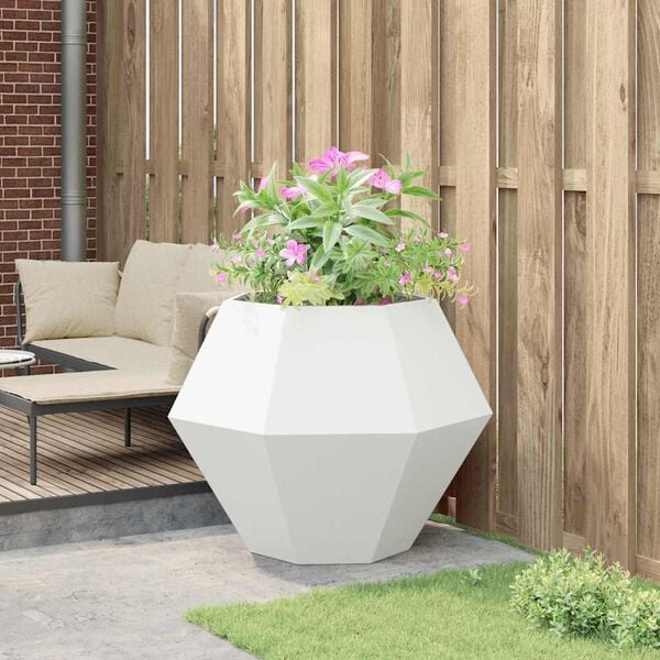vidaXL Planter White 100 x 100 x 80 cm Steel