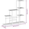 vidaXL Flower Stand 94.5x25x88 cm White Metal