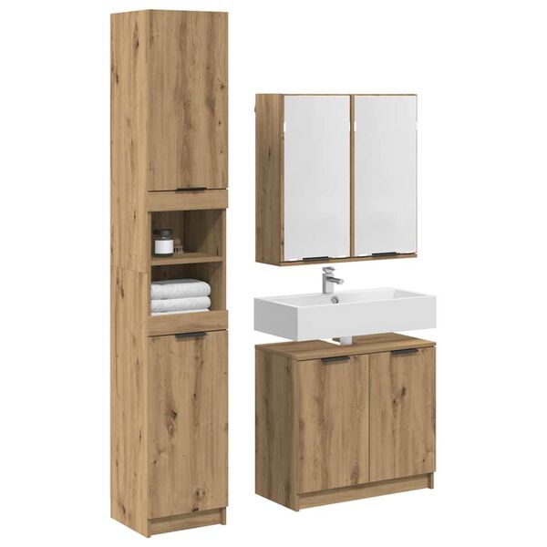 vidaXL Bathroom Cabinet Set 3 pcs Artisan Oak Engineered Wood