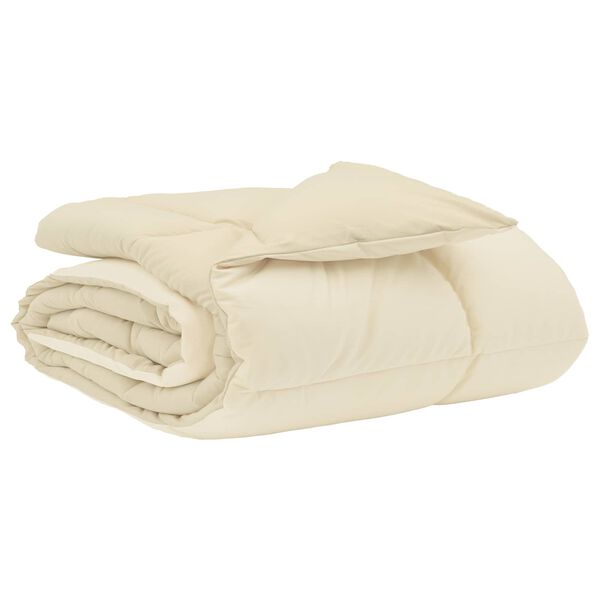 vidaXL Summer Duvet Quilted Cream 220 x 240 cm Microfiber