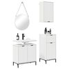 vidaXL Bathroom Furniture Set 3 pcs White Engineered Wood and Metal