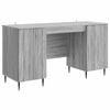 vidaXL Desk with Shelf Grey Sonoma 142.5 x 50 x 75 cm Engineered Wood