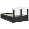 vidaXL Bed Frame with Headboard Black 120 x 200 cm Solid Pine Wood