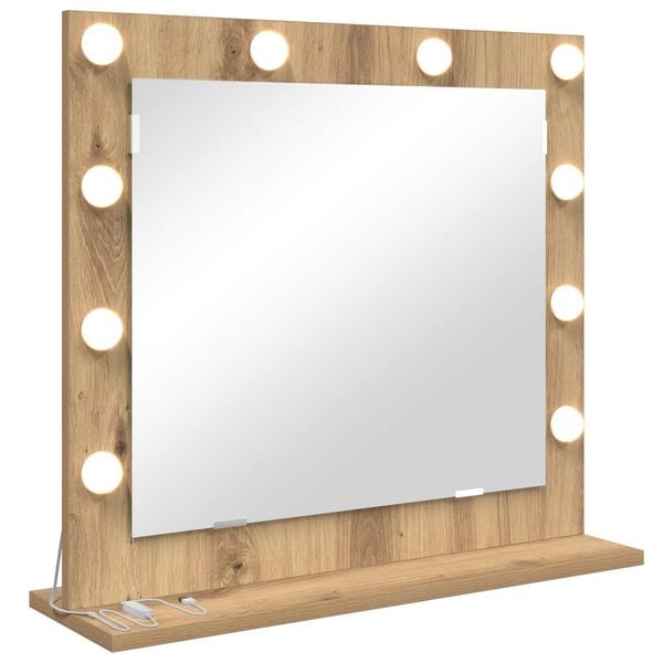 vidaXL Vanity Mirror Rectangular Grey Sonoma 60 x 55 x 18 cm