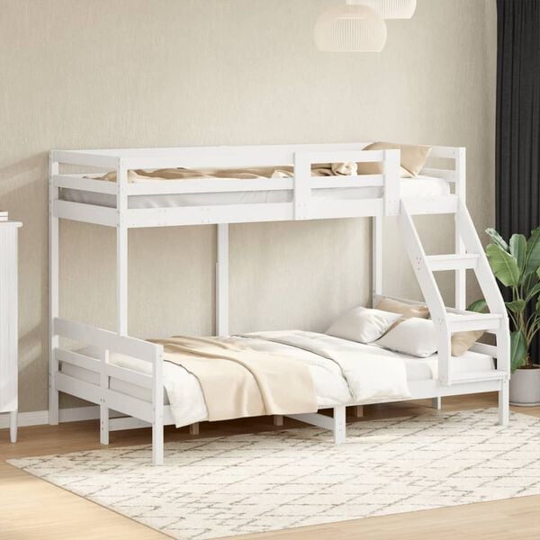 vidaXL Bunk Bed without Mattress 90x200/120x200 cm White Solid Wood