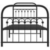 vidaXL Metal Bed Frame without Mattress with Footboard Black 75x190cm