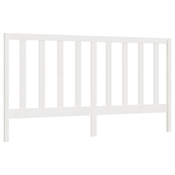 vidaXL Bed Headboard White 206x4x100 cm Solid Wood Pine