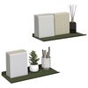 vidaXL Floating Shelf 2 pcs Olive Green 40 x 18 x 2.5 cm Steel