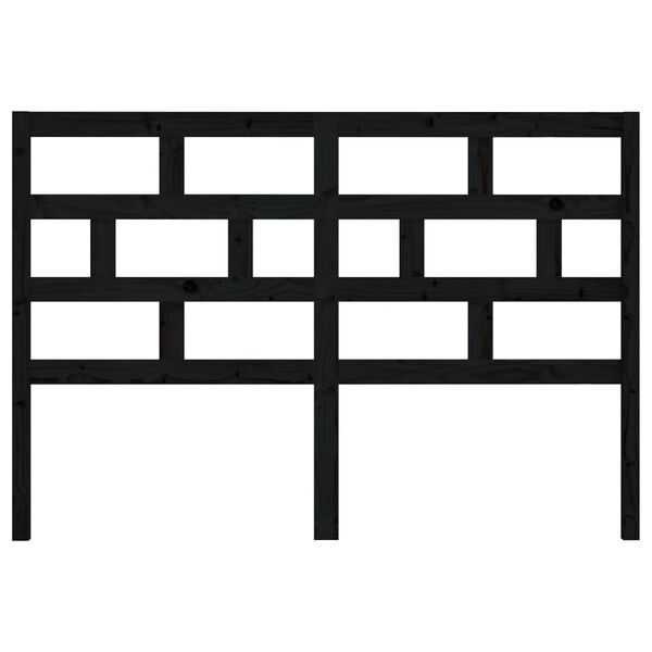 vidaXL Bed Headboard Black 141x4x100 cm Solid Wood Pine